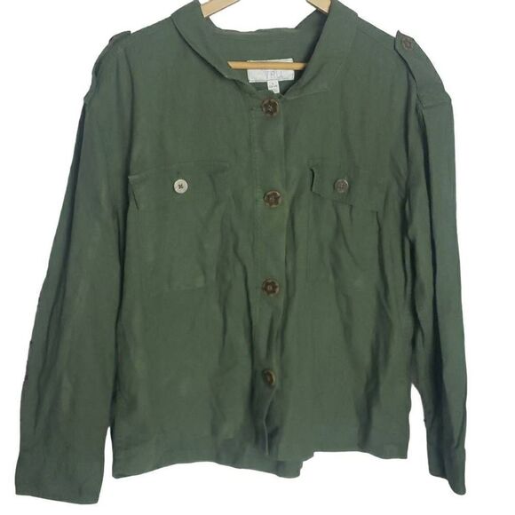 Time and Tru Green Button Down Longsleeve Top - Picture 12 of 12